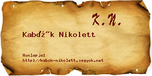 Kabók Nikolett névjegykártya